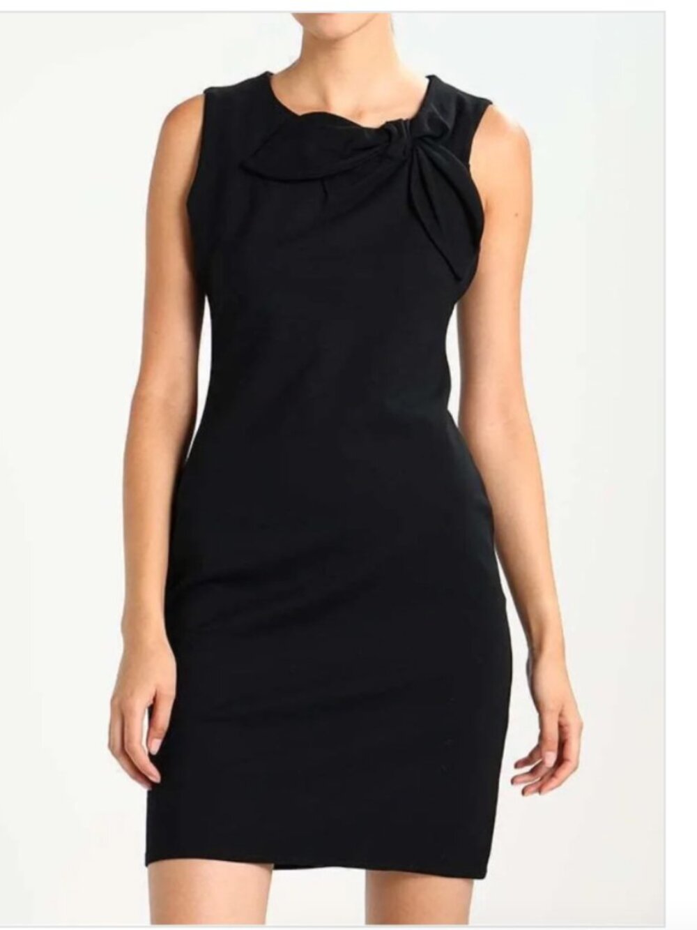 Banana Republic Black Bow Neck Ponte Knit Sheath Dress 2